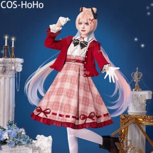 COS-HoHo Genshin Impact Sangonomiya Kokomi Game Suit Sweet Lovely Dress Uniform Cosplay Costume Halloween Party Outfit Women