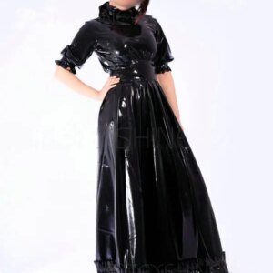 Sexy Women’s Latex Night Dress A-Line Long Dress Party Dress
