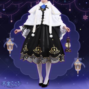 COS-KiKi Vtuber Nijisanji Amamiya Kokoro Christmas Style Cosplay Costume Game Suit Elegant Dress Uniform Party Outfit S-3XL