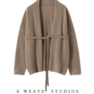 CHICUU Women 100% Cashmere Sweater Sashes Cardigan Simple Grace Style Autumn Winter Soft Warm Cashmere Knitwear Office Lady Tops