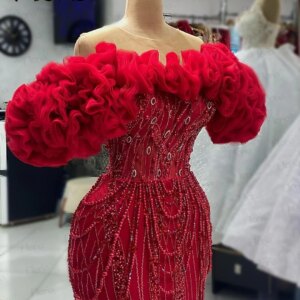 Plus Size Gorgeous Wedding Party Dress Dubai Women Formal Prom Gowns Custom Dinner Night Dresses Beaded Robe Soirée Female