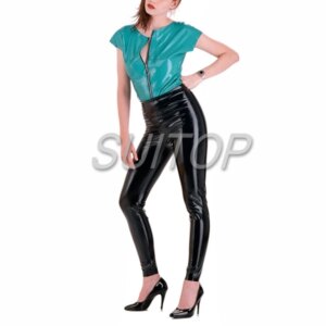 100% nature rubber latex uniform with top and legging
