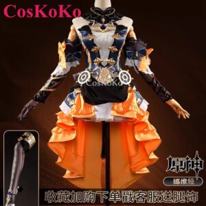 CosKoKo Navia Cosplay Game Genshin Impact Costume Sweet Nifty Elegant Uniform Dress Halloween Party Role Play Clothing S-XXL New