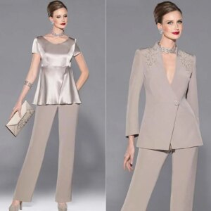 Fashion Two Piece Mother of the Bride Dresses With Trousers Wedding Guest Gowns for Women Long Evening Dress