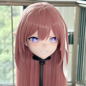 Customize Character Female/Girl Resin Kig Full Head With Lock Anime Cosplay Japanese Anime Kigurumi Mask