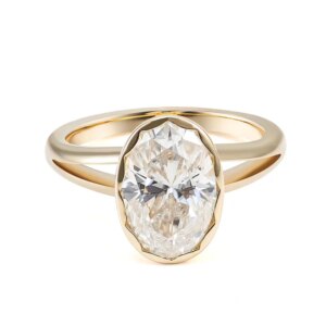 Provence 10K/14K/18K Moissanite Annversary Rings for Women Oval Cut 4 CT D Color VVS1 Brilliant Cut Diy Jewelry Custom GRA