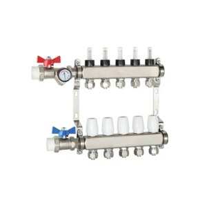 Stainless steel hot manifold kit, including adapters of 3/4 “* Φ16mm and 3/4 “*Φ 20mm  for floor radiant heating