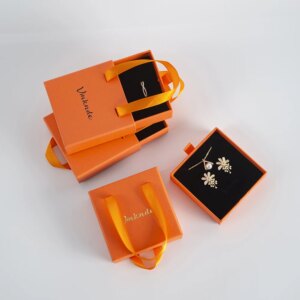 Travel Jewelry Case for Women Girls Custom Logo Cardboard Drawer Jewelry Box with Handle Necklace Ring Earring Bracelet Storage