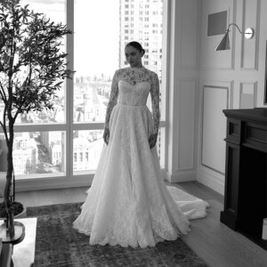 Customized Fashion Sweetheart Lace Wedding Dress Long Sleeve A-line Removeble Top Backless Zipper Custom Bridal Gowns