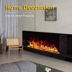Small Electric Mist Fireplace – Powered, Safe for Kids & Pets Low Energy Fireplace Use Smart Simulite Flame TV Dekorativer Kamin