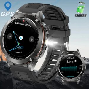 Men’s fitness smartwatch,equipped with GPS,wirelesscallingfunction100+sportsmodes, waterproof- an idealgiftforfitnessenthusiast