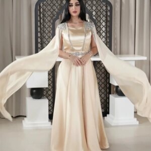 Little Daisy Customized  Simple Modern Style Formal Evening Square Collar A-line Beadings Bespoke Occasion Dresses