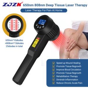 ZJZK Laser Machine For Pain Relief And Inflammation Bio Cold Light Therapy For Dog 650nmx10diodes+808nmx15diodes Muscle Aches