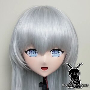 (RB32904)Customize Lockable Full Head Resin Cartoon Cosplay Japanese Character Anime Role Play Kigurumi Mask With Back Shell