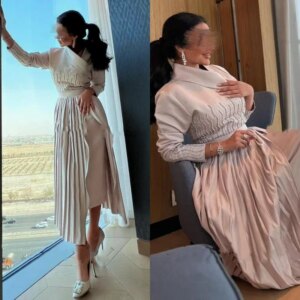 Little Daisy Customized  Classic Modern Style Formal Evening V-Neck A-line Beading Drapeds Bespoke Occasion Dresses