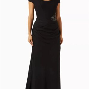 Customized Exquisite Beaded Pleated Bustier Dress Off-Shoulder Neckline Beaded Pleated Bodice Banquet Evening Gown At Waist