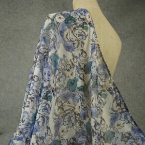 Printed Natural Real Silk Chiffon Fabric Semi-Transparent Special Offer
