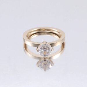 Provence 10K/14K/18K Moissanite Eternity Rings for Women Asscher Cut 2 CT D Color VVS1 Solitaire Rings Women’s Wedding Rings