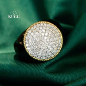 KUGG 100% 18K Yellow Gold or Agate Rings 1.12carat Real Natural Diamond Ring for Women Luxury Round Shape High Party Jewelry