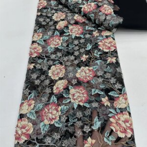 Luxury High-end Beaded Fabric, Sequins Embroidery, Fashion French Tulle, Mesh Lace Fabric for Wedding, 5 Yards XC