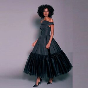 Robe De Soiree Women Formal Party Dress Off The Shoulder Black Evening Gowns A Line Prom Dresses
