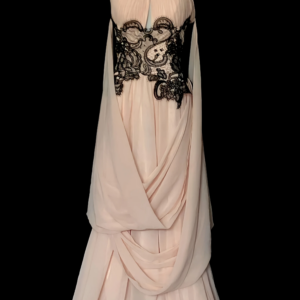 Pink Black Lace Evening Dresses Crossing Halter Pleated Backless Trailing Tulle Ribbon Host Wedding Bride Party Prom Gowns New