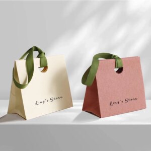 100Pcs Custom Logo Lovely Jewelry Packaging Handbag Pearl Necklace Earrings Rings Headphones Oil Lipstick Storage Gift Organizer