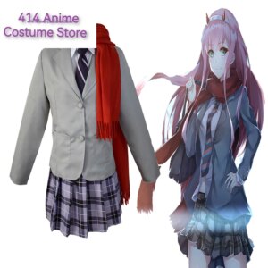 Animie 02 Zero Two Cosplay Costume DARLING In The FRANXX Lead Role Cosplay DFXX Women Uniform Full Sets Dress Halloween Party