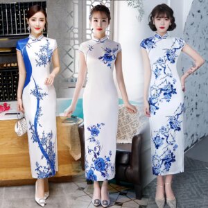 Cheongsam New Chinese Fashion Improved Retro Show Dress Long Elegant Graceful Daily