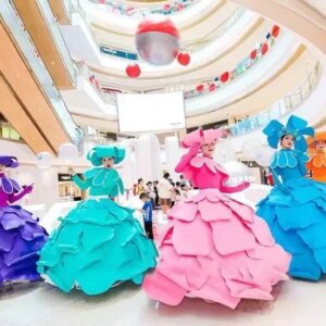 Luxury Flower Dress show event Festival park paradise cloth Club Singer Party Show Costume