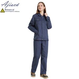 Anti-radiation work clothes suits Monitoring room EMF shielding clothing elastic design at the waist for easy on and off