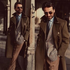 Men’s Coat Classic Woolen Warm Long Coats Windproof Winter Autumn Double Breast Notched Lapel Out-Wear Custom Made