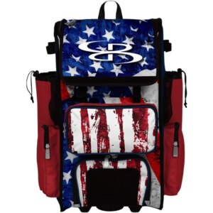 Boombah Rolling Superpack 2.0 Baseball/Softball Gear Bag – 23-1/2″ x 13-1/2″ x 9-1/2″ – Telescopic Handle – Holds 4 Bats