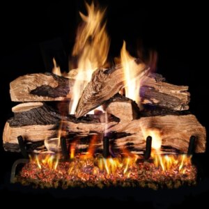 Peterson Real Fyre 30-Inch Split Oak Gas Logs Set for Vented Fireplaces (Logs Only – Burner Not Included), Hand-Painted Refracto
