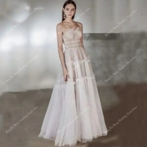 ZHUISHU Modern A-Line Wedding Dress Woman Sweetheart Collar Draped Floor-length Evening Gowns Customized Vestidos Novias Boda