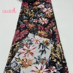 High-quality African Nigerian Elegant Embroidered Fabric 2025 French Tulle Lace Fabric With Sequin For Party Wedding