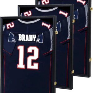 Jersey Frame Display Case 3 Pack – Jersey Display Case – Large Sport Jersey Shadow Box with 98% Uv Protection Acrylic fo