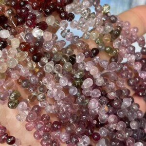 LOOSE BEADS colorful Spinel drop 3*5mm Wholesale for DIY  jewelry Necklace 38cm