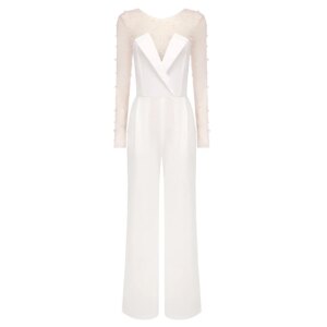 New Bubble Bead Onesie White Jumpsuit Fashionable and Casual Two-piece Set High-end European and American Women’s Dress
