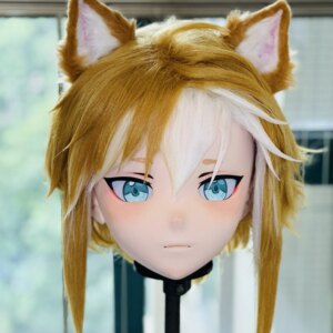 Customize Character Female/Girl Resin Kig Full Head With Lock Anime Cosplay Japanese Anime Kigurumi Mask
