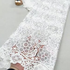 Latest Guipure Cord Lace 5 Yards African Cord Lace Fabric Embroidery French Net Lace 2025 High Quality For Diy Dress Sewing