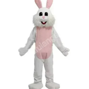 New Adult Hot Sale Foam White Rabbit Doll Fancy Cartoon Mascot Costume Plush Christmas Fancy Dress Halloween Mascot Costume