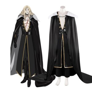 Game Season 4 Alucard Cosplay Costume Men Black Uniform Full Set Halloween Party Outfits