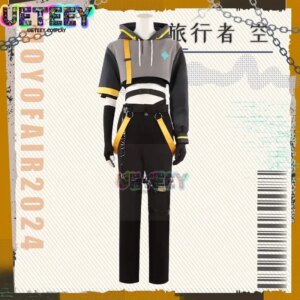 UETEEY Genshin Impact Hoyofair Cosplay Aether Men Women Hoodie Undershirt Pants Gloves Waist Belt Leg Rings Customizable Costume
