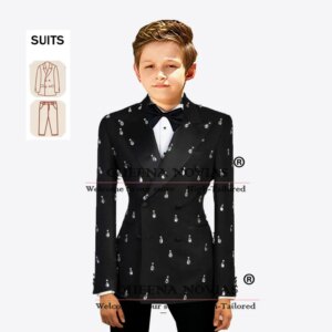 Luxury Stones Beaded Boys Suits Formal Occasion Kids Tuxedo Customized 2-Piece Double Breasted costume enfant garçon mariage