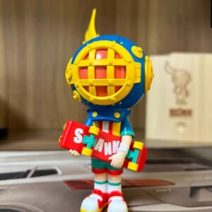 Sank Toys Sank The Child Little Sank Skater Boy Wind Resin Painted Collection Figurine Figure Model Statue
