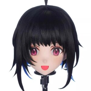 Handmade Customize Japanese Anime Character Female/Girl Resin Kig Mask Full Head With Lock Anime Cosplay Kigurumi Mask