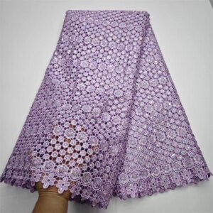 New Arrival African White Guipure Cord Lace Fabric 2025 High Quality Water Soluble Lace Fabric Nigerian Mesh For Woman Dress Sew