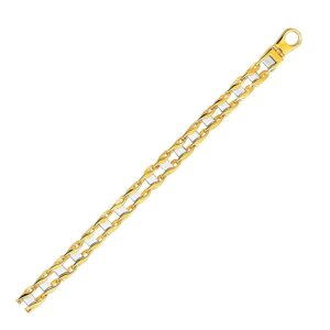 14k TwoTone Gold Men’s Bracelet with S Style Bar Links