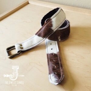 HaironHide Brown White Gene Leather Belt